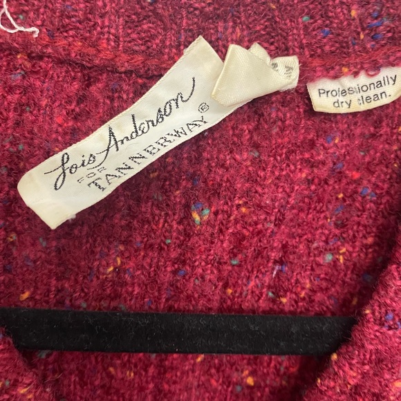 Vintage Lois Anderson for Tannerway Wool Blend Donegal Knit V-Neck Sweater S - Picture 4 of 7